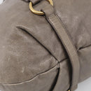 Miu Miu Hand Bag Vitellolux Gray Gold Auth 210067A-11