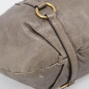 Miu Miu Hand Bag Vitellolux Gray Gold Auth 210067A-13
