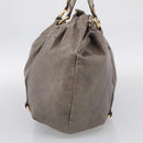 Miu Miu Hand Bag Vitellolux Gray Gold Auth 210067A-5