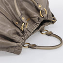 Miu Miu Hand Bag Vitellolux Gray Gold Auth 210067A-6