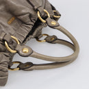 Miu Miu Hand Bag Vitellolux Gray Gold Auth 210067A-7