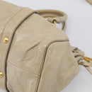 Miu Miu Hand Bag Vitellolux 2way Beige Gold Auth 210070V-12