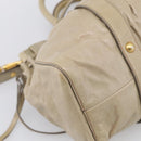 Miu Miu Hand Bag Vitellolux 2way Beige Gold Auth 210070V-15
