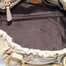 Miu Miu Hand Bag Vitellolux 2way Beige Gold Auth 210070V-17