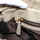Miu Miu Hand Bag Vitellolux 2way Beige Gold Auth 210070V-20