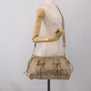 Miu Miu Hand Bag Vitellolux 2way Beige Gold Auth 210070V-24
