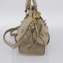Miu Miu Hand Bag Vitellolux 2way Beige Gold Auth 210070V-5
