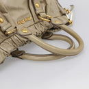 Miu Miu Hand Bag Vitellolux 2way Beige Gold Auth 210070V-7
