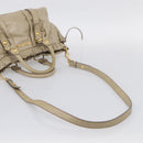 Miu Miu Hand Bag Vitellolux 2way Beige Gold Auth 210070V-9