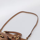 Miu Miu Hand Bag Vitellolux 2way Brown Gold Auth 210072V-10