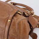 Miu Miu Hand Bag Vitellolux 2way Brown Gold Auth 210072V-12