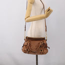 Miu Miu Hand Bag Vitellolux 2way Brown Gold Auth 210072V-26