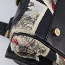 CELINE Hand Bag Canvas Leather Multicolor Gold Auth 210073-11