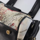 CELINE Hand Bag Canvas Leather Multicolor Gold Auth 210073-12