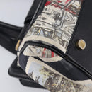 CELINE Hand Bag Canvas Leather Multicolor Gold Auth 210073-13