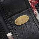 CELINE Hand Bag Canvas Leather Multicolor Gold Auth 210073-14