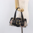 CELINE Hand Bag Canvas Leather Multicolor Gold Auth 210073-27