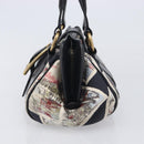 CELINE Hand Bag Canvas Leather Multicolor Gold Auth 210073-4