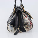 CELINE Hand Bag Canvas Leather Multicolor Gold Auth 210073-5