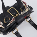 CELINE Hand Bag Canvas Leather Multicolor Gold Auth 210073-6