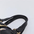 CELINE Hand Bag Canvas Leather Multicolor Gold Auth 210073-8