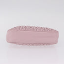 Miu Miu Matelasse Chain Shoulder Bag Leather Pink Silver Auth 210074V-10
