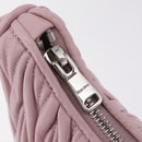 Miu Miu Matelasse Chain Shoulder Bag Leather Pink Silver Auth 210074V-16