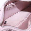 Miu Miu Matelasse Chain Shoulder Bag Leather Pink Silver Auth 210074V-18