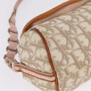 Christian Dior Trotter Canvas Romantic Chain Bag PVC Beige Silver Auth 210075A-12