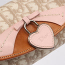 Christian Dior Trotter Canvas Romantic Chain Bag PVC Beige Silver Auth 210075A-16