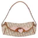 Christian Dior Trotter Canvas Romantic Chain Bag PVC Beige Silver Auth 210075A-2