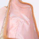 Christian Dior Trotter Canvas Romantic Chain Bag PVC Beige Silver Auth 210075A-23