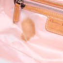 Christian Dior Trotter Canvas Romantic Chain Bag PVC Beige Silver Auth 210075A-25