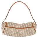 Christian Dior Trotter Canvas Romantic Chain Bag PVC Beige Silver Auth 210075A-3