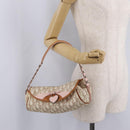 Christian Dior Trotter Canvas Romantic Chain Bag PVC Beige Silver Auth 210075A-30