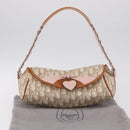 Christian Dior Trotter Canvas Romantic Chain Bag PVC Beige Silver Auth 210075A-31