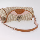 Christian Dior Trotter Canvas Romantic Chain Bag PVC Beige Silver Auth 210075A-7