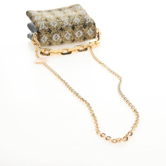 LOUIS VUITTON Monogram Beads Kussan BB Bag Beads Gold M22429 LV Auth 210076SM