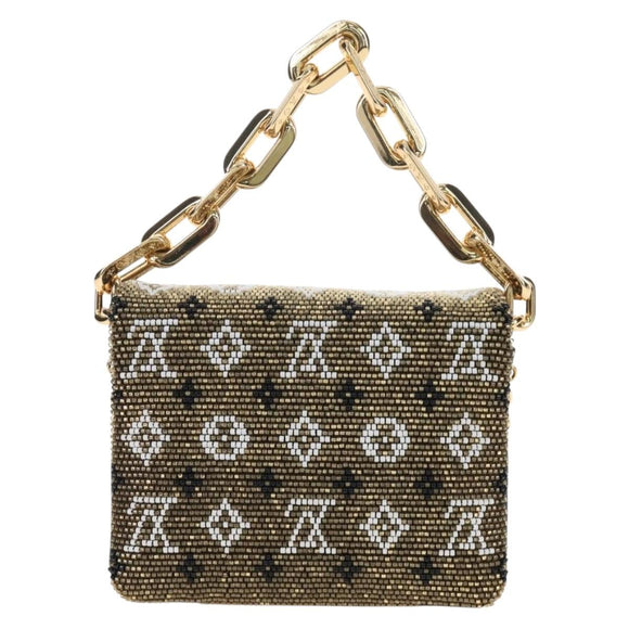 LOUIS VUITTON Monogram Beads Kussan BB Bag Beads Gold M22429 LV Auth 210076SM