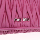 Miu Miu Matelasse Chain Shoulder Bag Leather Pink Silver Auth 210077V-15