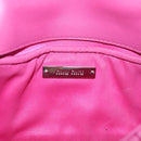Miu Miu Matelasse Chain Shoulder Bag Leather Pink Silver Auth 210077V-19