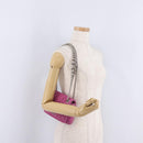 Miu Miu Matelasse Chain Shoulder Bag Leather Pink Silver Auth 210077V-24