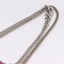 Miu Miu Matelasse Chain Shoulder Bag Leather Pink Silver Auth 210077V-8