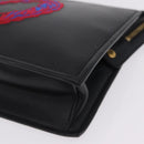 VERSACE Clutch Bag Leather Black Gold Auth 210078A-12