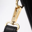VERSACE Clutch Bag Leather Black Gold Auth 210078A-16