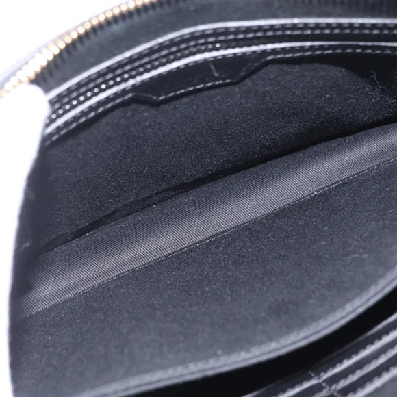 VERSACE Clutch Bag Leather Black Gold Auth 210078A