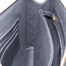VERSACE Clutch Bag Leather Black Gold Auth 210078A-22