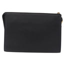 VERSACE Clutch Bag Leather Black Gold Auth 210078A-3