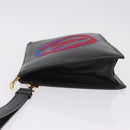 VERSACE Clutch Bag Leather Black Gold Auth 210078A-5