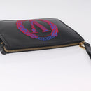 VERSACE Clutch Bag Leather Black Gold Auth 210078A-6